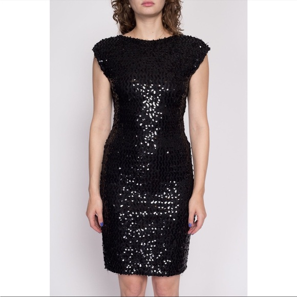 Love Reign Sleeveless Dress Black Sequins S - Picture 1 of 12